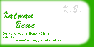 kalman bene business card